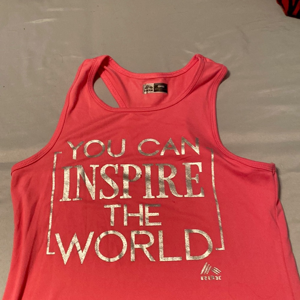 Pink rbx cut off shirt. For kids 10-12